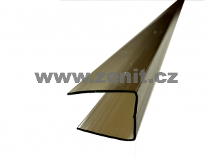 Ukončovací U profil na tl. 10mm z polykarbonátu bronz (hnědá, kouřová)   (délka: 2100 mm) 