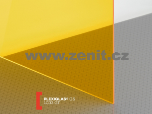 Žluté plexisklo Plexiglas GS 3mm 1C33 (prop. 63%)   (šířka: 1010 mm, délka: 2030 mm) 