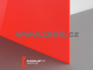 Červené plexisklo Plexiglas XT 3mm 3N570 (prop. 2%)   (šířka: 2050 mm, délka: 3050 mm) 