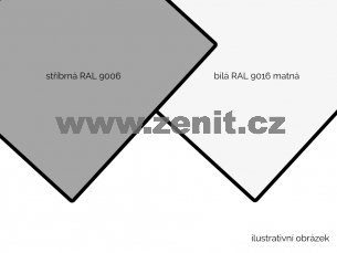 ZenitBOND 3mm Al 0,12 stříbrný RAL9006 / bílý mat RAL9016   (šířka: 1220 mm, délka: 3050 mm) 