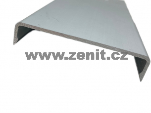 Zaklapávací krycí hliníková lišta stříbrný elox (horní část)   (délka: 4000 mm) 