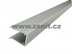 Ukončovací U profil na tl. 10mm z hliníku stříbrný elox   (délka: 6300 mm) 