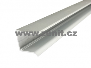 Ukončovací U profil na tl. 16mm z hliníku stříbrný elox   (délka: 6300 mm) 