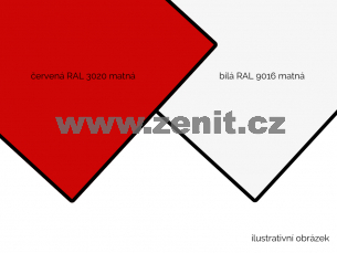 ZenitBOND 3mm Al 0,3 červený mat RAL3020 / bílý mat RAL9016   (šířka: 1500 mm, délka: 3050 mm) 