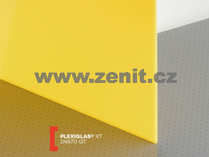 Žluté plexisklo Plexiglas XT 3mm 1N870 (prop. 22%)   (šířka: 1520 mm, délka: 2050 mm) 