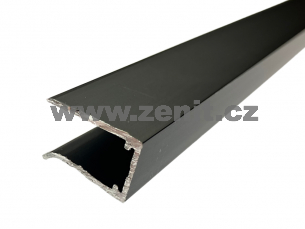 Ukončovací U profil na tl. 10mm z hliníku hnědý elox   (barva: tmavě hnědá, délka: 6300 mm) 