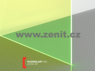 Fluorescentní zelené plexisklo Plexiglas FLUORESCENT 3mm 6C02
