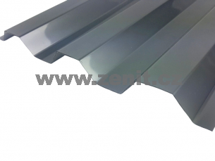 Trapézová polykarbonátová deska 76/18 šedá (teploreflexní) Solar control hladká Suntuf
