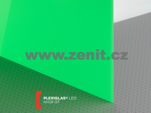 Nasvětlovací zelené plexisklo Plexiglas LED 3mm 6H18
