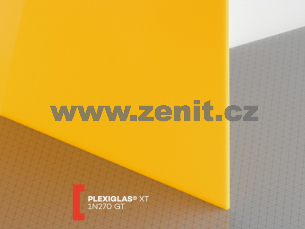 Žluté plexisklo Plexiglas XT 3mm 1N270 (prop. 17%)