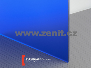Pískované plexisklo Plexiglas Satinice 6mm modrý 5C01 DC (sky blue)