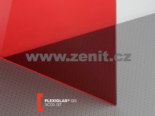 Červené plexisklo Plexiglas GS 3mm 3C01 (prop. 4%)