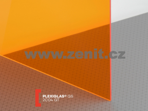 Oranžové plexisklo Plexiglas GS 3mm 2C04 (prop. 39%)   (šířka: 1010 mm, délka: 2030 mm) 