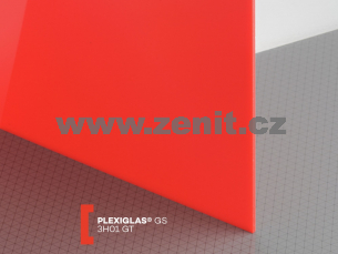 Červené plexisklo Plexiglas GS 3mm 3H01 (prop. 2%)