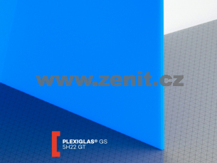 Modré plexisklo Plexiglas GS 3mm 5H22 (prop. 8%)